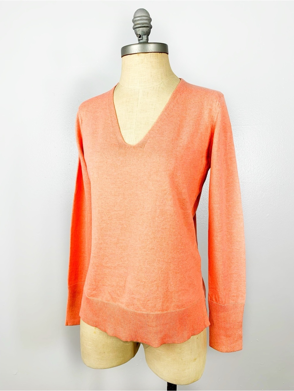 Ralph Lauren Coral V Neck Sweater 100% Cotton NWOT Lightweight Preppy Pullover - Picture 5 of 13